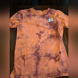 Dutch Bros Orange and Purple Tie-Dye Short Sleeve Tee